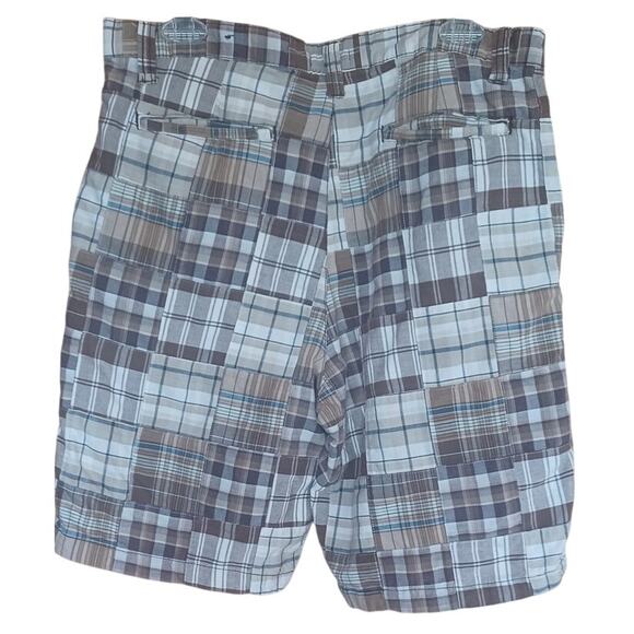 Club Room 100% Cotton Shorts Brown Madras Plaid Patchwork Style Men's Size 33 - Picture 3 of 7